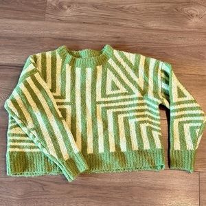 Nasty Gal green striped sweater, very warm and cozy. Oversized fit. Size large